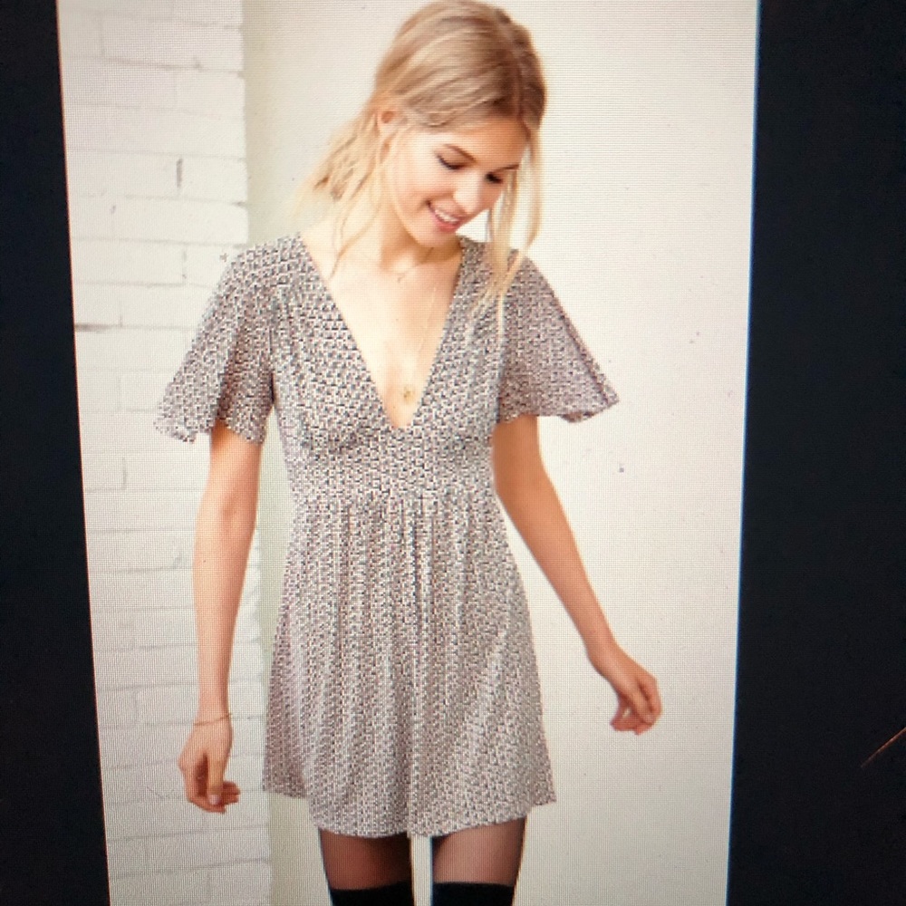 Urban outfitters Ecote Flutter-sleeve Mini Dress